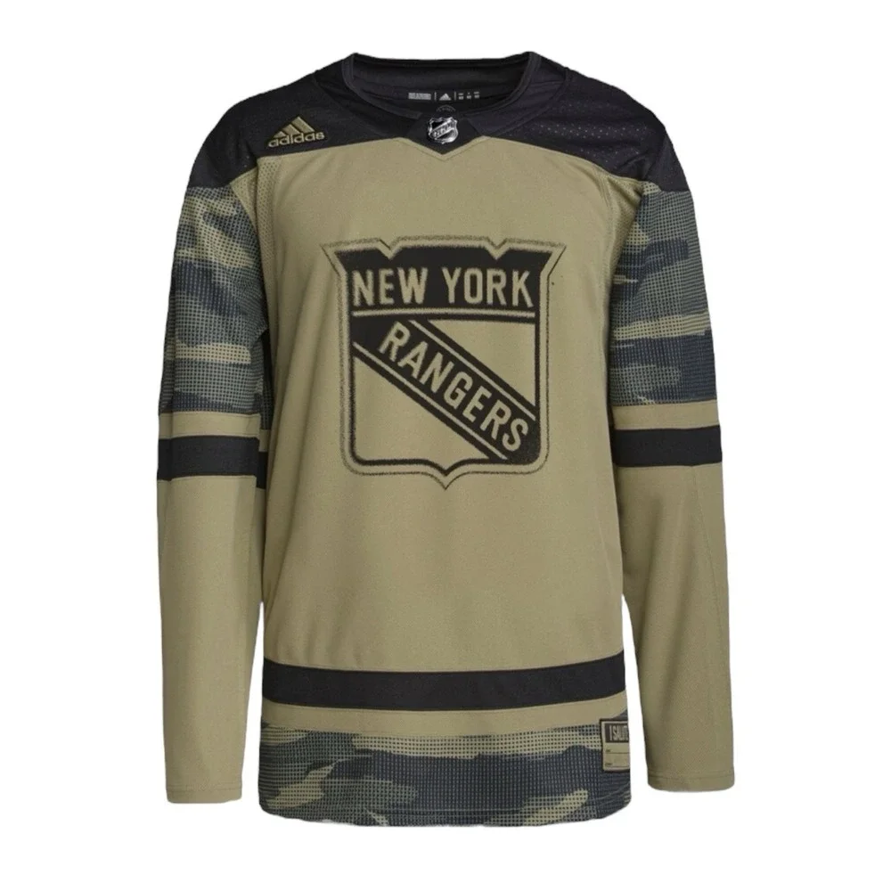 Adidas New‎ York Rangers Military Appreciation Practice Jersey Sz 44 Camo NHL